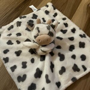 Carter's Baby Cow Lovey Black White Plush Security Blanket Newborn Companion